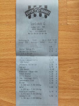 Purchase receipt