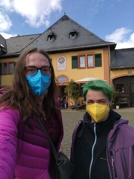 Selfie in front of winery