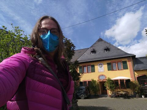 Selfie in front of winery