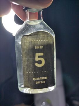 Quarantini Dry Gin Front with backlight