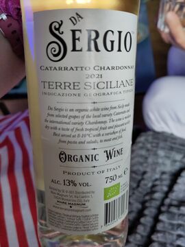 Da Sergio 2021 Chardonnay Back