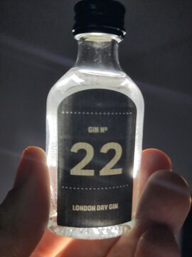 Quarantini London Dry Gin Front with backlight