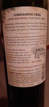 The Dreaming Tree 2018 Crush (Red Wine) Back